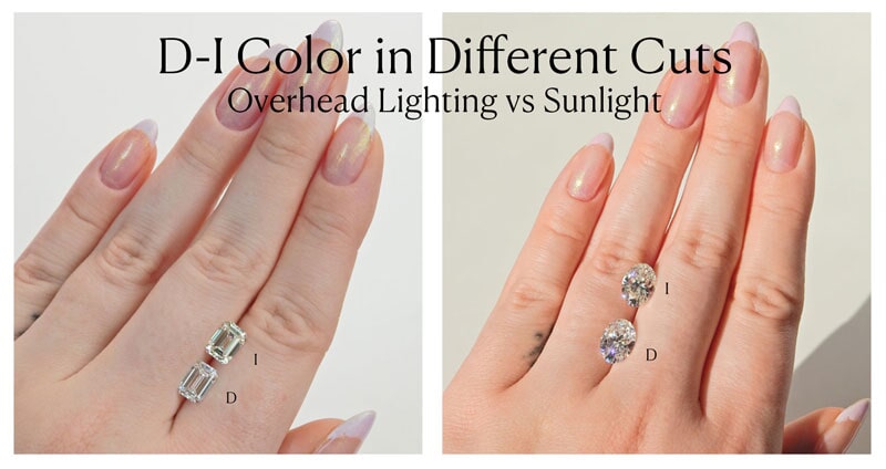 D and I color Emerald Cut and Oval Cut Diamonds