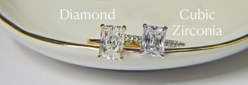 Diamond Ring and Cubic Zirconia Ring Comparison